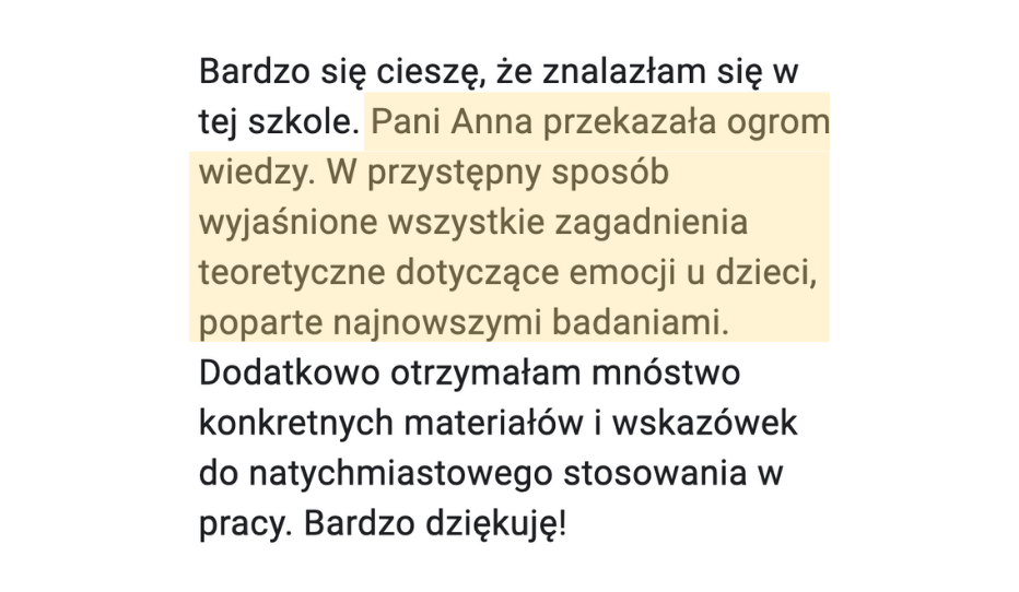 Opinia o szkole TRE