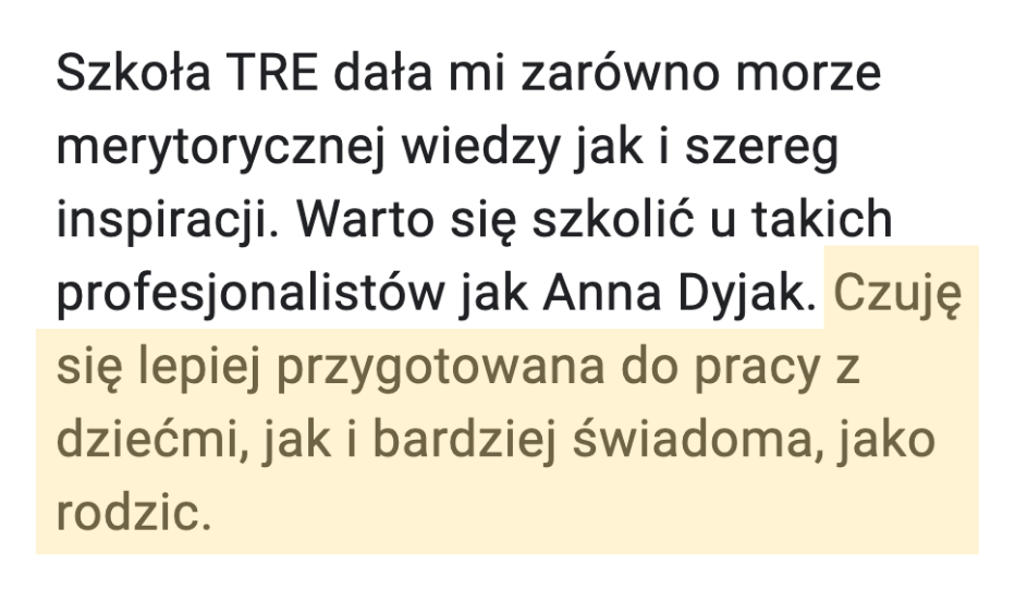 Opinia o szkole TRE