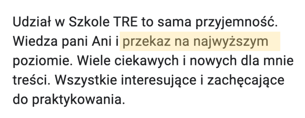 Opinia o szkole TRE