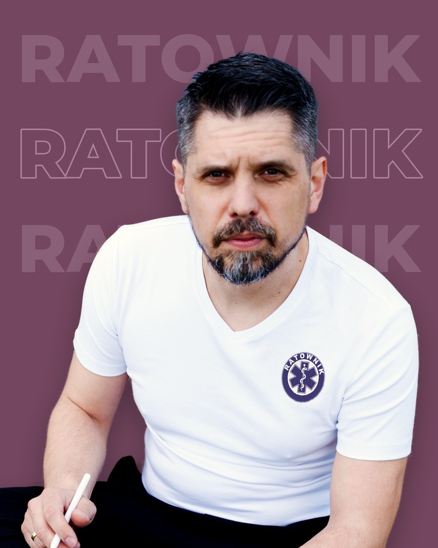Daniel Dyjak – ratownik KPP, prowadzący szkolenia z pierwszej pomocy