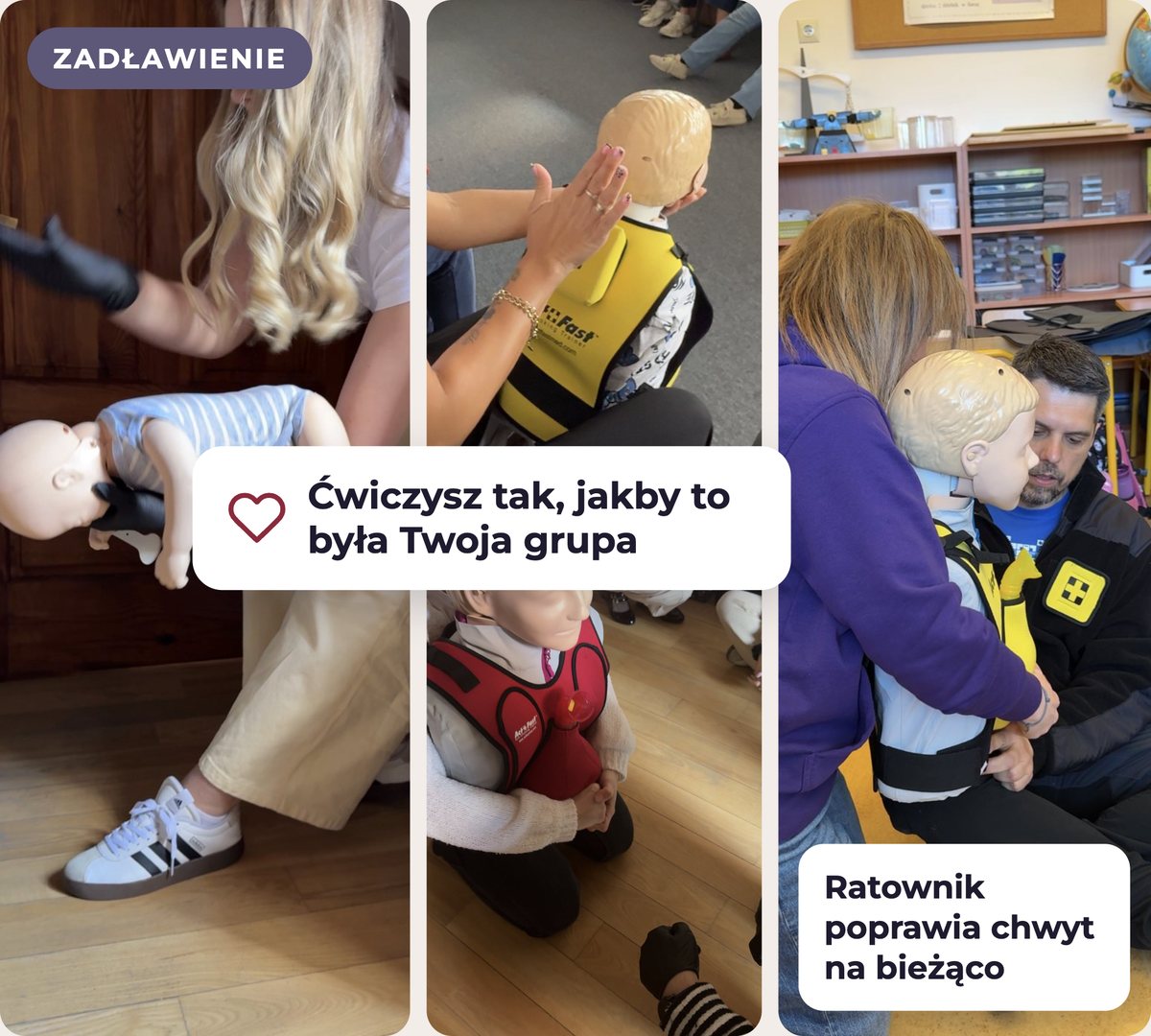 Zadławienie – ćwiczenia z ratownikiem